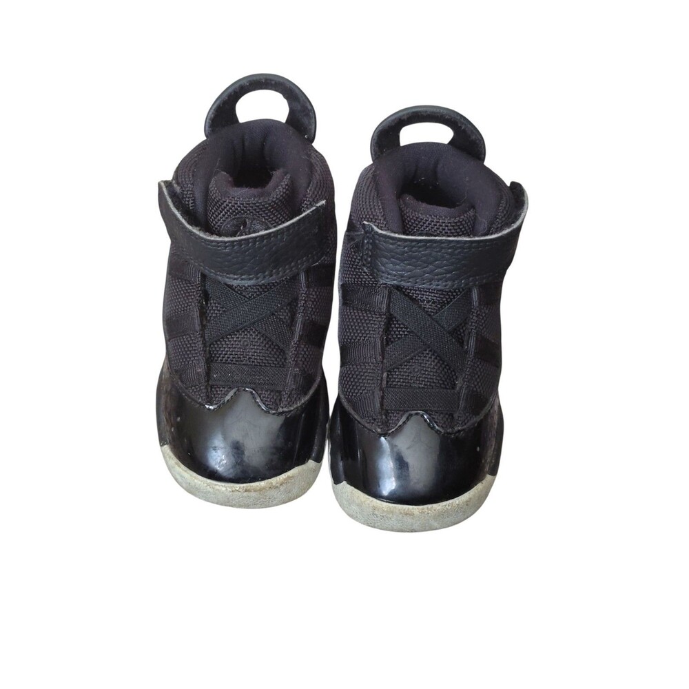Air Jordan 6 Rings Patent Leather Black/White Toddler Size 6C